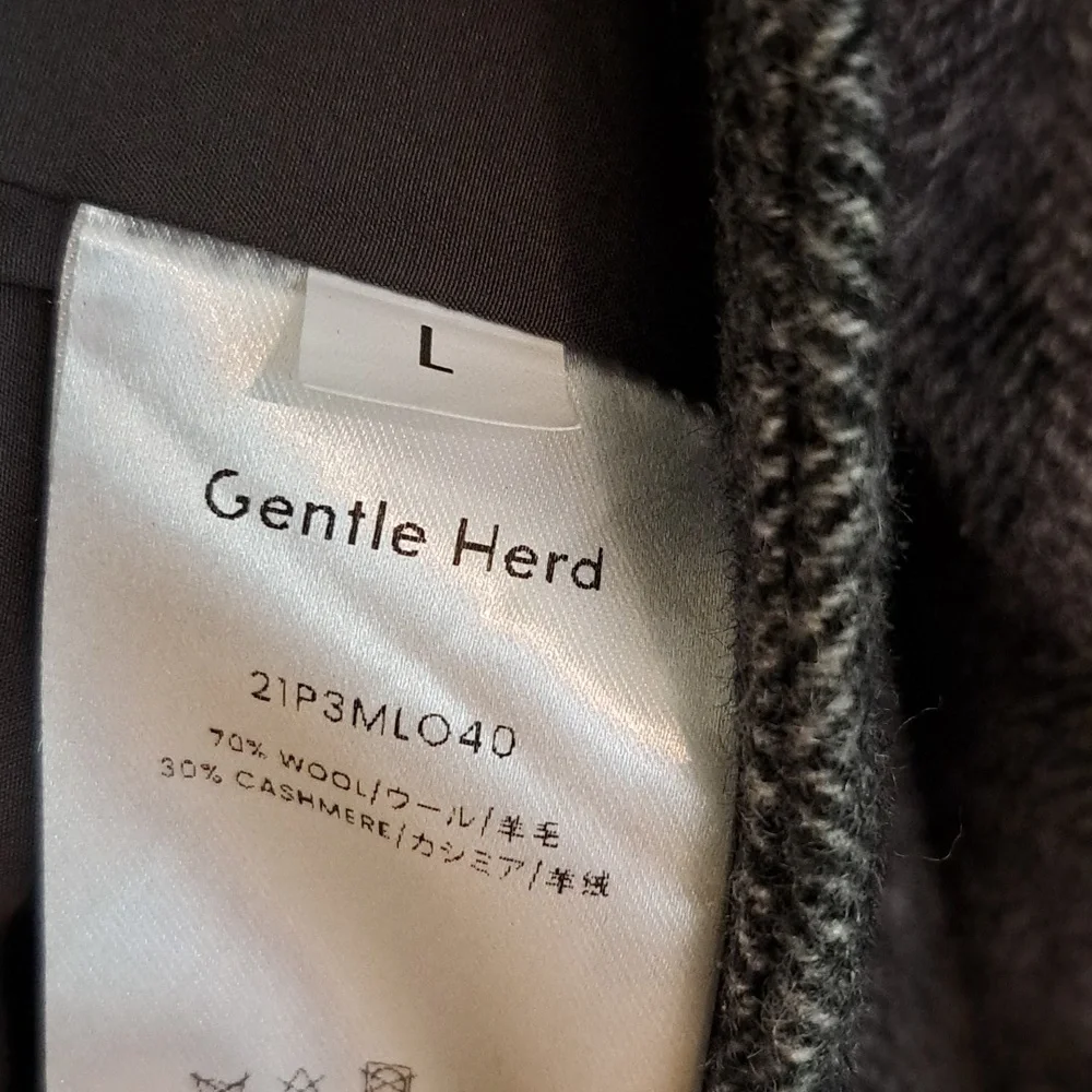 NWT Single Breasted Wool-Cashmere Overcoat (Grey) - Gentle Herd - Picture 16 of 16